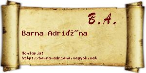 Barna Adriána névjegykártya