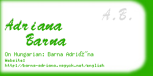 adriana barna business card